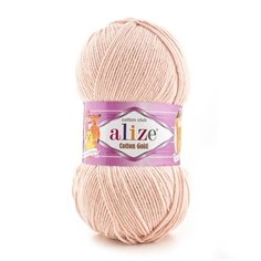Пряжа для вязания Alize Cotton gold (55% хлопок,45%акрил)ТУ (401 телесный), 5 мотков