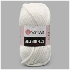 Пряжа YarnArt Allegro Plus 100гр 110м (16% шерстъ, 28% полиамид, 56% акрил) (700 белый меланж), 5 мотков