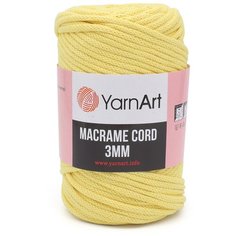 Пряжа YarnArt Macrame Cord 3мм 250гр 85м (60% хлопок, 40% вискоза и полиэстер) (754 холодный желтый), 4 мотка
