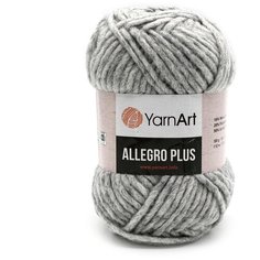 Пряжа YarnArt Allegro Plus 100гр 110м (16% шерстъ, 28% полиамид, 56% акрил) (706 светло-серый меланж), 5 мотков
