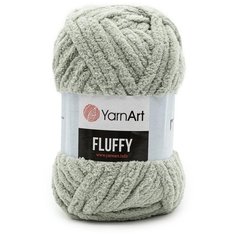 Пряжа YarnArt Fluffy 150гр 70м (100% микрополиэстер) (725 светло-серый), 3 мотка