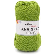 Пряжа из Троицка Lana Grace Classic 100гр. 300м. (25% мериносовая шерсть, 75% акрил супер софт) (1550 аспарагус), 5 мотков Троицкая камвольная фабрика
