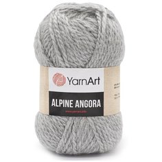 Пряжа YarnArt Alpine Angora 150гр 150м (20% шерсть, 80% акрил) (334 светло-серый), 3 мотка