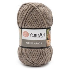 Пряжа YarnArt Alpine Alpaca 150гр 120м (30% альпака, 10% шерсть, 60% акрил) (432 бежево-серый), 3 мотка