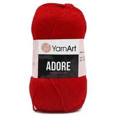 Пряжа YarnArt Adore 100гр 280м (100% акрил с эффектом анти-пиллинга) (352 красный), 5 мотков