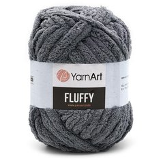 Пряжа YarnArt Fluffy 150гр 70м (100% микрополиэстер) (722 серый), 3 мотка