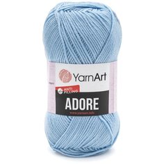 Пряжа YarnArt Adore 100гр 280м (100% акрил с эффектом анти-пиллинга) (340 голубой), 5 мотков