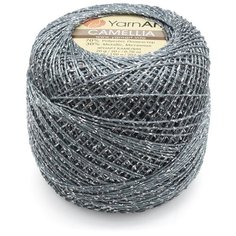 Пряжа YarnArt Camelia 20гр 190м (70% полиэстер, 30% металлик) (424 серый/серебро), 10 мотков