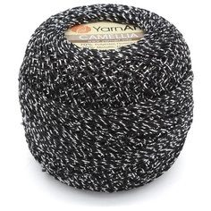 Пряжа YarnArt Camelia 20гр 190м (70% полиэстер, 30% металлик) (412 черный/серебро), 10 мотков