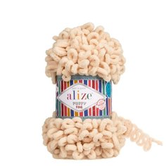 Пряжа для вязания Alize Puffy Fine 100г 14м (100% микрополиэстер) (310 шампань), 5 мотков