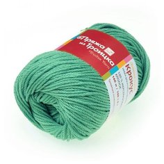 Пряжа из Троицка Крокус 100гр. 160м. (100% мерсеризованный хлопок) (1762 светлый изумруд), 5 мотков Троицкая камвольная фабрика