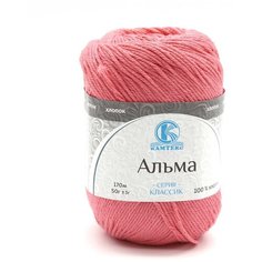 Пряжа Камтекс Альма 50гр. 170м. (100% хлопок) (050 коралл), 5 мотков