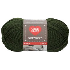 Пряжа для вязания Red Heart Northern 100гр 210м (100% акрил) (08579 т.-зеленый), 5 мотков