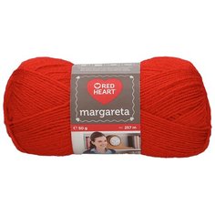 Пряжа для вязания Red Heart Margareta 50гр 257м (100% акрил) (00533 ярко-красный), 10 мотков