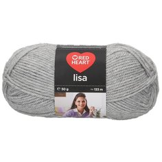 Пряжа для вязания Red Heart Lisa 50гр 133м (100% акрил) (05668 средне-серый меланж), 10 мотков