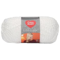 Пряжа для вязания Red Heart Lisa Lurex 50гр 133м (97% акрил, 3% полиэстер) (00001 белый), 10 мотков
