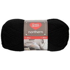 Пряжа для вязания Red Heart Northern 100гр 210м (100% акрил) (08206 черный), 5 мотков
