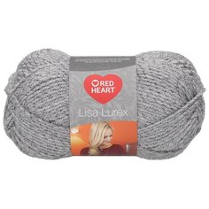 Пряжа для вязания Red Heart Lisa Lurex 50гр 133м (97% акрил, 3% полиэстер) (00009 св.-серый), 10 мотков