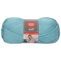 Пряжа для вязания Red Heart Soft 100гр 167м (100% акрил) (00008 ледяной голубой), 10 мотков