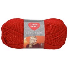 Пряжа для вязания Red Heart Lisa Lurex 50гр 133м (97% акрил, 3% полиэстер) (00008 красный), 10 мотков