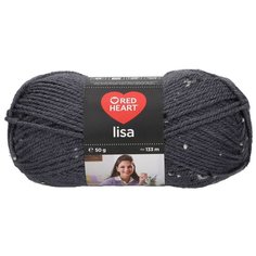 Пряжа для вязания Red Heart Lisa 50гр 133м (100% акрил) (08372 серо-синий меланж), 10 мотков