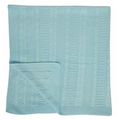 Плед Папитто Косичка 84-100 90х100 см голубой