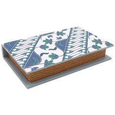 GF-YC011 Шкатулка-книга декоративная Бело-голубой орнамент 22*14*4см, Hobby&Pro