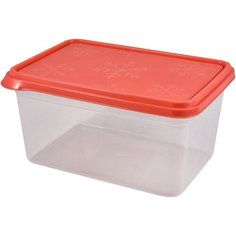 Контейнер для продуктов Plast Team коллекция BERGEN, 1,3л, цвет коралловый, Размер 180х124х89