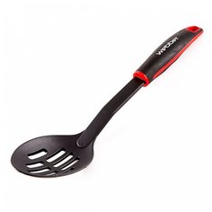 "BE-1157N Ложка-шумовка черный с красным ""Classic Tomato"" 32 см (72)" Webber