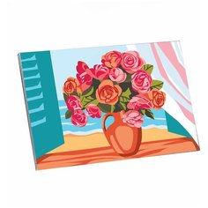 Картина по номерам на холсте с подрамником "Букет на окне" 20*30 см 4883347 Школа талантов