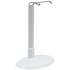 28892 Подставка для кукол овальная 10см, H-13-23см : пластик/металл, цв. белый Sovushka