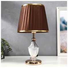 Лампа настольная Risalux E27, 40 Вт, бело-золотой, 25*25*44 см