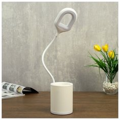 Лампа настольная Risalux сенсорная, 24*LED, 3 Вт, 3 режима, USB, AKB, белый, 8,5*8,5*43 см
