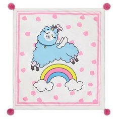 Плед двухслойный Крошка Я Радужная лама, 90*100 см, 100% п/э