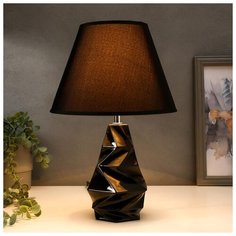 Лампа настольная Risalux E14, 40 Вт, черный мрамор, 24,5*24,5*37 см