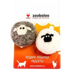 Набор игрушек для кошек и собак Zoobaloo Овечка набор 6 см белый/серый