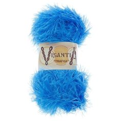 Пряжа Visantia "TRAFKA" 100% полиэстер №0003 яр.голубой - 5 мотков по 100 гр