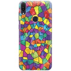 GOSSO Ультратонкий силиконовый чехол-накладка для Asus Zenfone Max Pro M1 (ZB602KL) с принтом "Яркая мозаика"