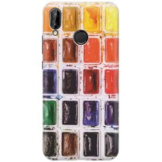 GOSSO Ультратонкий силиконовый чехол-накладка для Huawei P20 Lite с принтом "Палитра красок"