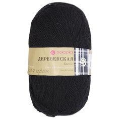 Пряжа Пехорка Деревенская (100%шерсть) (02-Черный)
