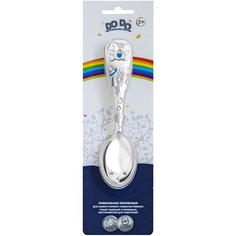 Ложка детская тактильная "Мишка" с голубой эмалью в блистере Кольчугинский мельхиор