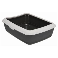 Туалет с бортиком для кошек Trixie "Classic", 37x15x47 см, цвет: тёмно-серый