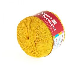 Пряжа из Троицка Астра 100гр. 610м. (100% мерс.хлопок) (1268 горчица), 10 мотков Троицкая камвольная фабрика