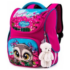 WINNER ONE ранец Сова (2043), розовый/голубой
