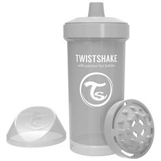 Поильник Twistshake "Kid Cup", цвет: пастельный серый (Pastel Grey), 360 мл