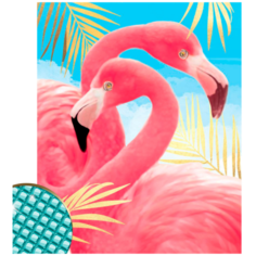 Алмазная мозаика вышивка "Фламинго" 30х40 см холст на подрамнике Школа талантов