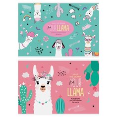 Альбом для рисования ArtSpace "Funny lama", 24 л., 7 шт./2 дизайна в упаковке
