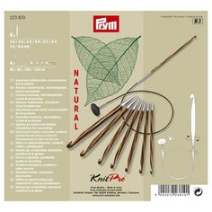 223810 Крючки для вязания тунисские, дерево/металл (набор), 3,5-8 мм, упак./8 шт., Prym