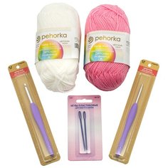 Мини-набор для вязания Учимся вязать крючком №1, Hobby&Pro