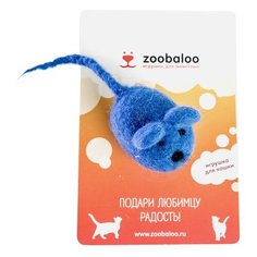 Мышь для кошек Zoobaloo Шерстяная мышь Эмма 6 см синий